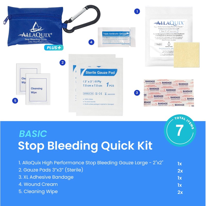 Stop Bleeding Quick Kit - First-aid with AllaQuix Stop Bleeding
