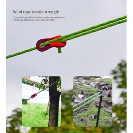 Takelablaze 4mm Guy Lines Ultralight Tent Cords Reflective Nylon Paracord Camping Guylines Ropes with Aluminum Adjuster Tensioner for Tent Tarp Camping Hiking Outdoor Activity, 8Pack (Green)