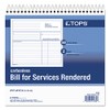 TOPS 2-Part Carbonless Bill for Services Rendered Book, 8.5 x