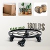 Idzo Round Heavy Duty Plant Caddy with Wheels, Cast Iron