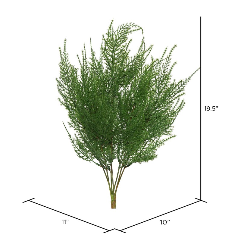 Vickerman 19.5" Artificial Green Asparagus Bush - Faux Indoor Plant