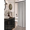 CasaTena Farmhouse Striped Shower Curtain - 72x72 Inches, Linen Blend