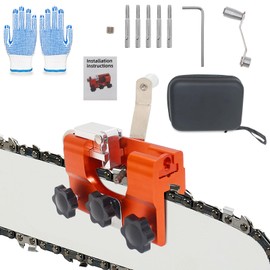 BOSRUIDA Chainsaw Blade Sharpener Chainsaw Sharpener Hand Held Chainsaw Chain Sharpening Jig for 8" to 22" Chainsaw Blades with 5PCS Sharpening Stones Suitable