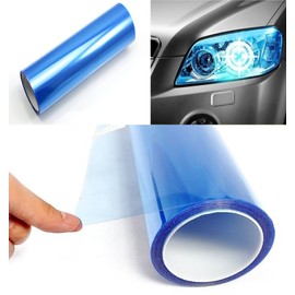 DIYAH 12 X 48 Inches Self Adhesive Headlight, Tail Lights, Fog Lights Tint Vinyl Film (Light Blue)