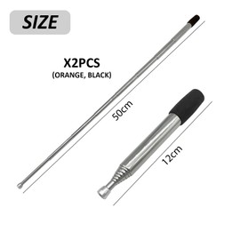 USHXVG 2-piece fire pit accessories, fire box fire wand, fireplace bellows telescopic tube, fire starter, stainless steel fire wand, compact fire wand, camping portable blow dryer (black, orange)