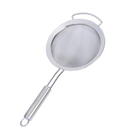 Restaurantware 17 in Stainless Steel Fine Mesh Strainer - German Standard Sieve Sifter with Ergonomic Handle, Dishwasher Safe - Reinforced Metal Food Strainer for Quinoa, Soup, Sauce, Baking