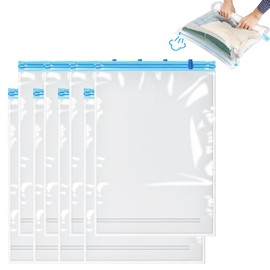 8 Pack Roll Up Storage Bags for Travel 35 X 50cm Medium Vacuum Storage Bags For Travel Compression Bags for Travel for Clothes Bedding Blankets Suitcase or Moving Vacuum Storage Bags