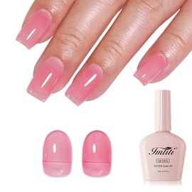 Imtiti Pink Jelly Gel Nail Polish, Sheer Translucent UV Gel Polish for Nail Art Soak off UV Led 10ML