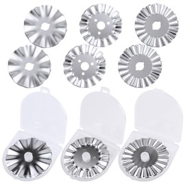 Mesee 9Pcs 45mm Pinking Rotary Cutter Blades 3 Types Wave Rotary Blade Set Decorative Edge Blades Replacement Refill Quilting Cutting Tool Accessories for Sewing Fabric Leather Paper Arts Crafts