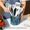 FERAHI Blue Utensil Holder, 6.3" Glass Kitchen Utensil Holder for