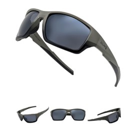 SOL PRO Polarized Riding Sunglasses Foam Padded Wraparound Fit Men Women Motorcycle Driving Running Cycling Fishing (Grey-Smoke)
