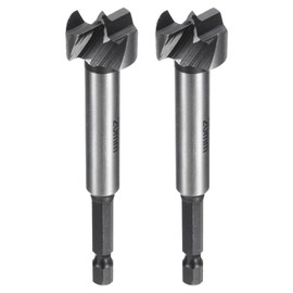 sourcing map 2pcs Forstner Drill Bit 13/16"(20mm) Carbon Steel Single Tooth Flat Wing Wood Drilling Forstner Bit Hinge Cutter with 1/4" Hex Shank for Hardwood Softwood Plywood Woodworking