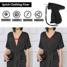 Stitchy Quick Clothing Fixer, Stitchy Micro Gun for Clothes, Mini Clothing Stitch Tagging Gun Kit, Quick Stitch Sewing Hemming Gun Tool with 1 Needle, 100 Bear Buckles and 1100 Plastic Needles
