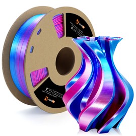 LOVOON 3D Printer Filament Dual Color Sky Blue and Rose Red, PLA Filament 1.75mm, 3D Printer Accessories Silk PLA Filament, PLA Filament for 3D Printer and 3D Pen, 2.2 lbs/Spool