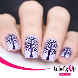 Whats Up Nails - Scary Tree Vinyl Stencils for Nail Art Design (1 Sheet, 15 Stencils)