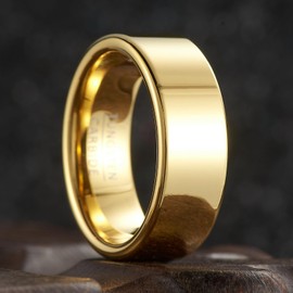 SOXEMAN Men's and women's wedding rings, universal tungsten carbide jewelry for couples, men's rings, 8mm wide flat polished simple and luxurious design