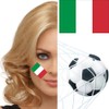 Womaha 30 Sheets Italy Flag Temporary Tattoos Fans Face Tattoo