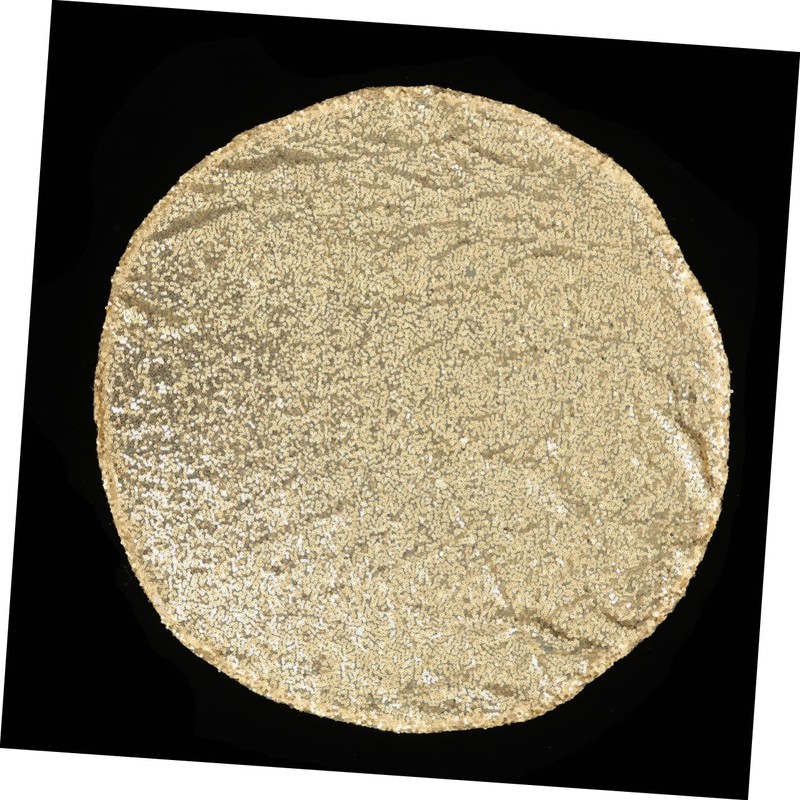 CIYODO Golden Sequin Table Cover Round Shiny Tablecloth for Weddings