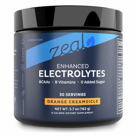 Zeal Naturals Polvo de electrolitos Zeal - 30 porciones  Polvo de electrolitos cetogénicos  Sin azúcar, BCAA ni vitaminas del complejo B  Potasio,... 