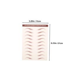 Healvian 3d Natural Eyebrow Stickers Brown Hair-like Brow Transfers Waterproof for Women