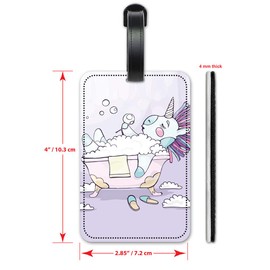 Unicorn in The Tub - Luggage ID Tags - Suitcase Identification Cards - Set of 2