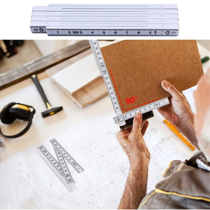 Pack of 5 Folding Rulers Made of Plastic, Folding Ruler,