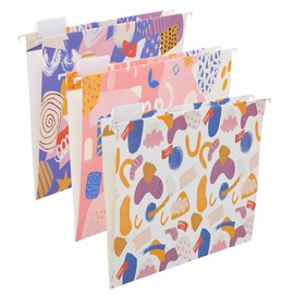 Y YOMA 9 Pack Decorative Hanging File Folders Letter Size Marble Cute Hanging Folder Pretty File Folder Organizer for Filing Cabinet Office Home with 1/5-Cut Adjustable Tabs, 3 Graffiti Design