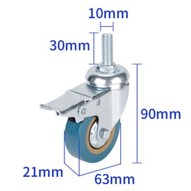 Anhoer Heavy Duty Castor Wheels Set Swivel Castor Wheels Trolley 50mm Silent Casters with Brakes & Screws Max Load Capacity 200kg for Furniture