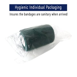 [6 Pack-3"x5Yards]MINGYUE Self Adhesive Bandage Wrap,Athletic Tape,Sports Tape,Wrist and Ankle Wrap Tape,Cohesive Bandage for vet tape(Dark Green)