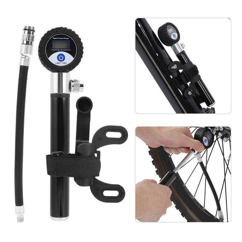 Portable Bicycle Air Pump Manual Tire Inflator 120PSI High Pressure