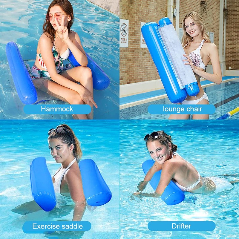 Sinwind Inflatable Swimming Bed, Water Hammock 4-in-1 Lounge Chair Pool