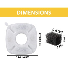 GoldTone Pet Fountain Filters Replacement Compatible with Veken 67oz, 95oz, 135oz Cat and Dog Water Fountain Filters (Carbon Filters + Sponge Filters) (12 Sets)