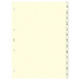 Filofax A4 Cream A-Z Two Letter Index Tabs Refill
