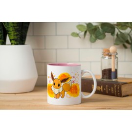 Silver Buffalo Pokémon Eevee Star Splatter Ceramic Mug, 20 Ounces