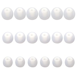 CYADCI Earbud Tips Silicone Replacement Earbud Tips Earbud Covers Ear Gels Fit for Inner Hole from 3.8mm - 5.1mm Earphones, 9 Pairs Earbud Replacements Tips S/M/L,Clear White