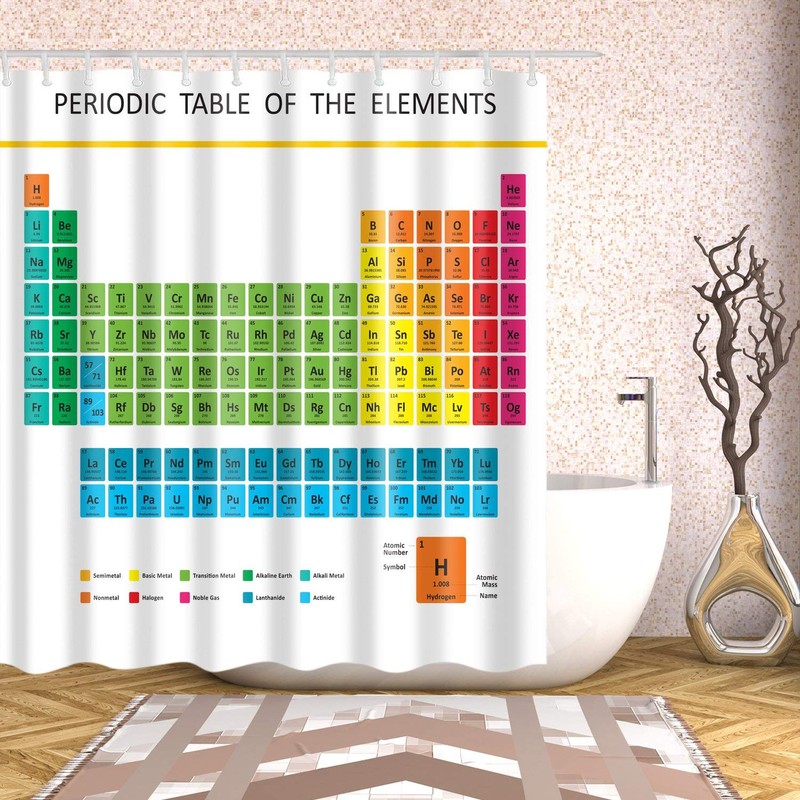 Nanxin Periodic Table Shower Curtain for Bathroom (Polyester Fabric )