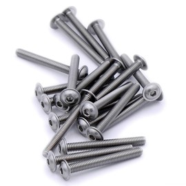 M5 (5mm x 10mm) Flanged Hex Socket Button Machine Screw (Bolt) - Stainless Steel (A2) (Pack of 20)