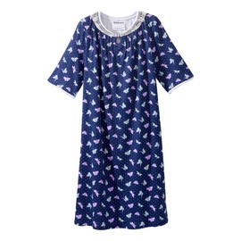 Silverts Adaptive Clothing Women, Hospital Gowns for Women, Hospital Gown, Post Surgery Clothing for Women, Sleep Gown, Night Gowns for Elderly Women, Patient Gown - Butterfly Dragonfly MED