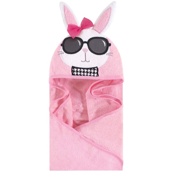 Hudson Baby Animal Face Hooded Towel, Chic Bunny, One Size
