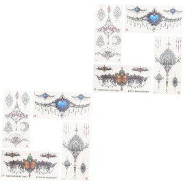 FOMIYES 2sets Fashionable Temporary Body Sticker Decals Realistic Women's Safe Suitable for Nightclubs 4pcs*2