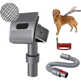 For Dyson Dog Brush Only Compatible with V7 V8 V10 V11 V12 V15 Vacuum Pet Grooming Kit with Extention Hose and Trigger Lock for Dyson Pet Attachment