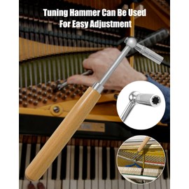 Professional Piano Tuning Tuner Kit, Piano Tuner Hammer Mute Tool with Felt Temperament Strip and Rubber Mutes Clamp, Piano Tuning Tools with Case