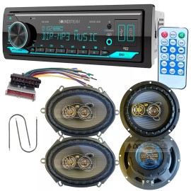 Soundstream VM-20B Bluetooth AM/FM Radio  Car Stereo & Speakers for 1992-1996 For F150 Pickup