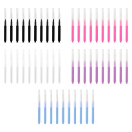 Bojueshaw 50PCS Micro Eyebrow Brushes with Caps,Portable 5 Color Spoolie Brushes for Brow Lamination & Eyelash Extensions