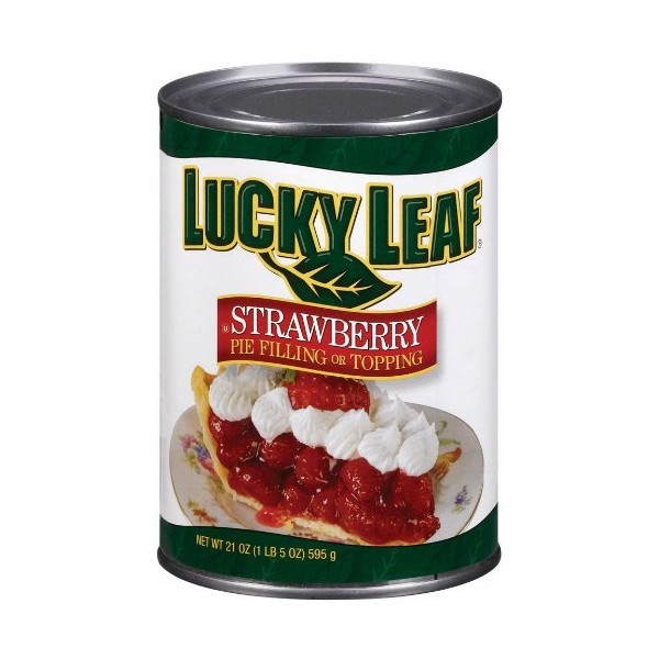 Lucky Leaf Pie Filling & Topping 21oz Can (Pack of 4) (Strawberry)