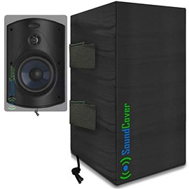 2 Compact Outdoor Speaker Covers - Protection & Storage Bags fit Klipsch Kho-7, Polk Atrium 5, Herdio 5.25" & Pyle 5.25 Bluetooth Speakers - (MAX Size: Height 10.4" X Width 6.7" X Depth 8.3")