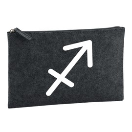 Huuraa Kulturbeutel Schütze Sternzeichen Zeichen Geschenk 1 Liter Charcoal Filz Schütze Geschenkidee