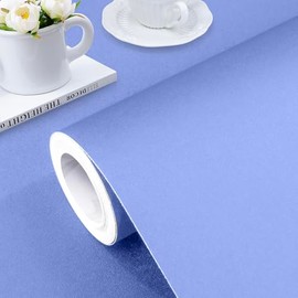 Jeweluck Light Blue Peel and Stick Wallpaper - 15.7"x118.1" Sky Blue Contact Paper, Removable Matte Pure Self-Adhesive Vinyl for Cabinets & Bedroom