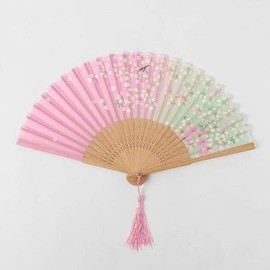 JHQSFYLQ_52EE벚꽃 전통부채 대나무 접이식 손부채 접 JHQSFYLQ_52EE Cherry Blossom Traditional Folding Bamboo Hand Fan