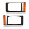 HECASA Headlight Bezels Compatible with 1990-2017 Mack CH613 SFA Hood